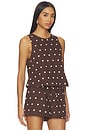 view 2 of 4 Dollie Sleeveless Top in Brown Polka Dot