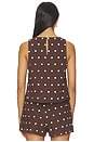 view 3 of 4 Dollie Sleeveless Top in Brown Polka Dot