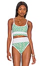 view 1 of 4 Eva Bikini Top in Green Checkered