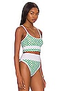 view 2 of 4 Eva Bikini Top in Green Checkered