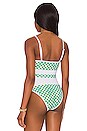 view 3 of 4 Eva Bikini Top in Green Checkered