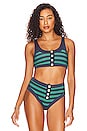 view 1 of 4 Isle Bikini Top in Verdant Rugby Stripe