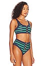 view 2 of 4 Isle Bikini Top in Verdant Rugby Stripe