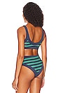 view 3 of 4 Isle Bikini Top in Verdant Rugby Stripe