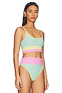 view 2 of 4 Eva Bikini Top in Pastel Macaron Colorblock