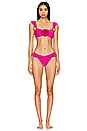 view 4 of 5 Poppy Bikini Top in Fuchsia Peony
