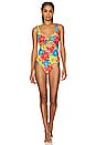 view 1 of 3 Tyler One Piece in Neon Blooms Waffle