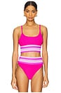view 1 of 4 Mae Bikini Top in Raspberry Colorblock
