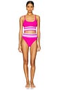 view 4 of 4 Mae Bikini Top in Raspberry Colorblock