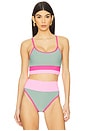 view 1 of 4 Eva Bikini Top in Sage Bloom Colorblock