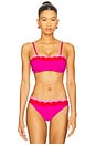 view 2 of 5 Sybil Bikini Top in Fuchsia Red Neon Pink Wave