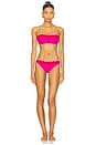 view 4 of 4 Fay Bikini Bottom in Fuchsia Red Neon Pink Wave