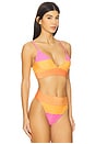 view 2 of 5 HAUT DE MAILLOT DE BAIN TRIANGLE RIZA in Famous Tangerine & Blossom Shine