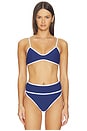 view 1 of 4 Leona Bikini Top in Navy & White