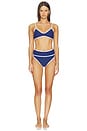 view 4 of 4 Carlotta Bikini Bottom in Navy & White