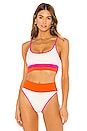 view 1 of 5 EVA ビキニトップ in Orange, Pink & White