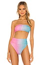 view 1 of 5 Kelsey Bikini Top in Blue & Pink Ombre