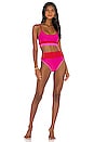 view 4 of 5 Emmy Bikini Bottom in Fuchsia Red & Neon Pink