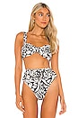 view 1 of 4 Sophia Bikini Top in Black & Cream Animal