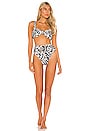 view 4 of 4 Sophia Bikini Top in Black & Cream Animal