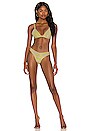 view 4 of 4 Vanessa Bikini Bottom in Taupe & Yellow Zebra