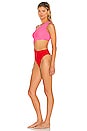 view 3 of 5 Celine Color Block One Piece in Pink & Red