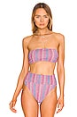 view 1 of 5 KELSEY 비키니 탑 in Shine Valentines Stripe