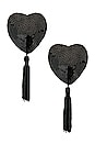view 1 of 1 Black Sequin Hearts With Black Tassels in Black