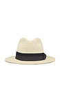 view 1 of 3 Roma Straw Fedora Hat in Natural & Black