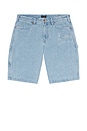 view 5 of 6 Builders Carpenter Baggy Short in Washed Blue Denim