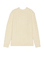 view 2 of 3 Classic Fisherman's Cable Knit Sweater in Oatmeal