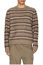 view 3 of 4 Midnight Crew Sweater in Multi Neutral Stripe
