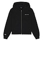 view 1 of 5 Embroidered Heavyweight Oversized Full Zip Hoodie in Black