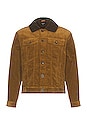 view 1 of 4 Builders Cable Stretch Sherpa Lined Trucker Jacket in Khaki Cord