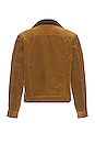 view 2 of 4 Builders Cable Stretch Sherpa Lined Trucker Jacket in Khaki Cord