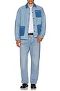 view 5 of 5 Herringbone Lightweight Chore Coat in Light Wash Denim