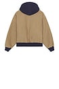 view 2 of 5 Canvas Hooded Bomber Jacket in Khaki & Mood Indigo