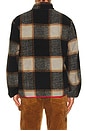 view 2 of 5 Buffalo Plaid Sherpa Full Zip Jacket in Black & Cream