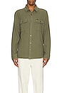 view 3 of 3 Bowery Textured Loop Twill Overshirt in Olive Surplus