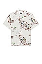 view 1 of 3 Bunker Slub Short Sleeve Camp Collar Shirt in Off White & Map