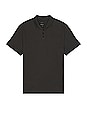 view 1 of 3 Waffle Short Sleeve Polo in Washed Black