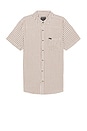 view 1 of 4 Charter Herringbone Stripe Short Sleeve Shirt in Off White & Bison