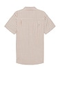 view 2 of 4 Charter Herringbone Stripe Short Sleeve Shirt in Off White & Bison