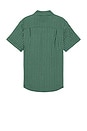 view 2 of 4 Charter Herringbone Stripe Short Sleeve Shirt in Trekking Green & Chinois
