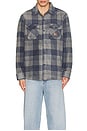 view 4 of 4 Bowery Arctic Fleece Flannel in Washed Navy & Beige Plaid