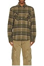 view 4 of 4 Builders Bowery Flannel in Dill, Olive Surplus, & Washed Black