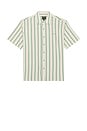 view 1 of 4 Cru Stripe Relaxed Short Sleeve Shirt in Beige, Pine Needle, & Aquatic Green
