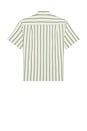 view 2 of 4 Cru Stripe Relaxed Short Sleeve Shirt in Beige, Pine Needle, & Aquatic Green