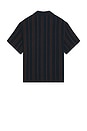 view 2 of 4 Bunker Waffle Stripe Short Sleeve Camp Collar Shirt in Washed Navy Stripe