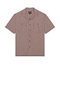 view 1 of 4 Micro Plaid Relaxed Short Sleeve Shirt in Cordovan Red Micro Plaid